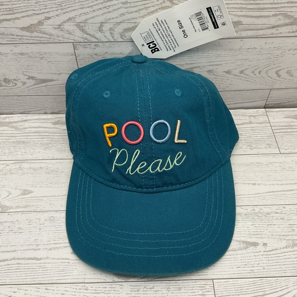 Time and Tru Women's Pool Please Teal Baseball Cap One Size Cotton - Picture 3 of 8